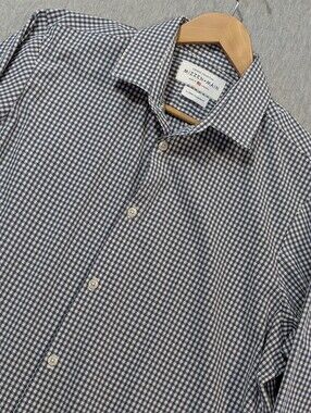 Mizzen + Main Leeward Collection Standard Fit Check Shirt Men's XL Blue White